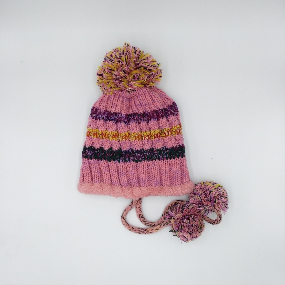 Colorful Knit Pom Pom Hat with Neck Gaiter - Picture 6 of 7